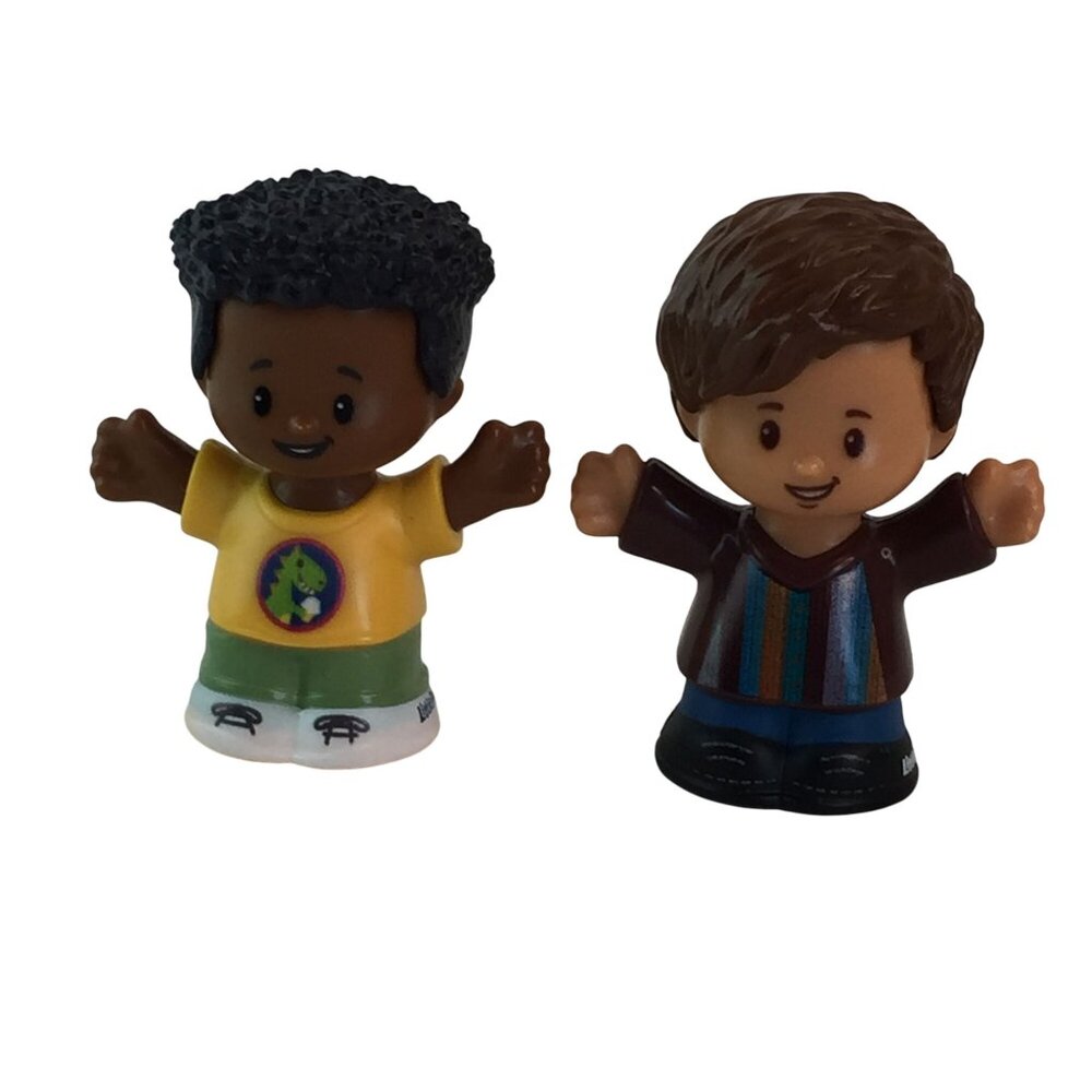 Fisher Price Little People Boy Figures Stripe Shirt African American‎ Dino Shirt